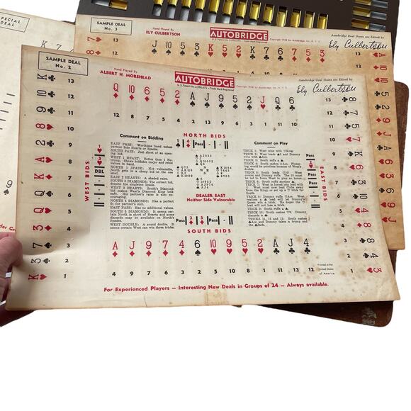 Vintage Bridge Card Game Board Autobridge Playing with Metal Sliders READ DSCPT - Picture 14 of 16